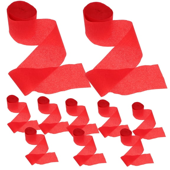 Worgeous  10 Rolls Multi-function Paper Streamers Ribbon Collapsible Punch Locator Bride Red