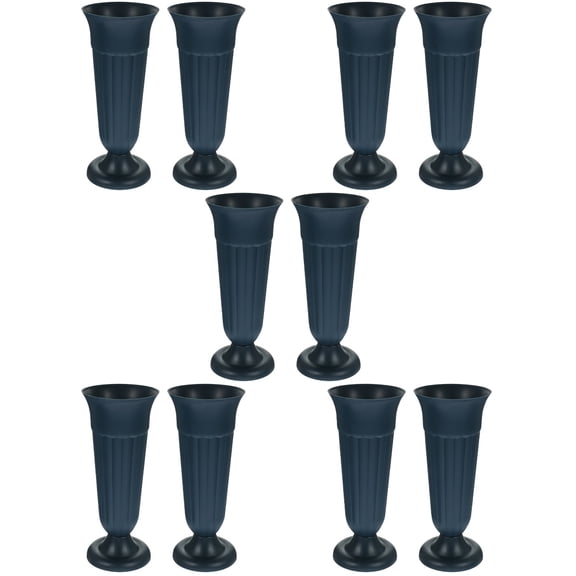 Worgeous 10 pcs  Memorial Cemetery Vase Flower Pot Cemetery Vase Flower Container Holder Urn Planter