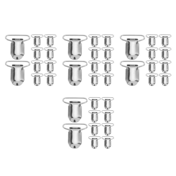 Worgeous 100 PCS Suspender Clips Metal Straps Fasteners Clips Sheet Holder Clips for Tablecloth Clothes Pants Sewing Clips Buckle for DIY