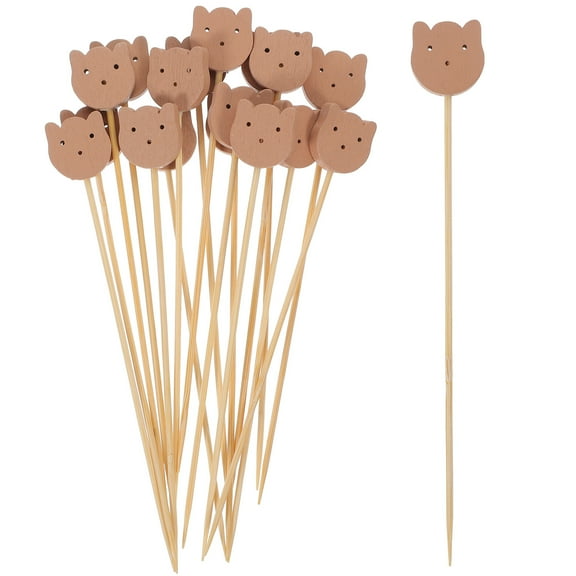 Worgeous 100 Pack Birthday Cocktail Skewers Sticks Bear Picks
