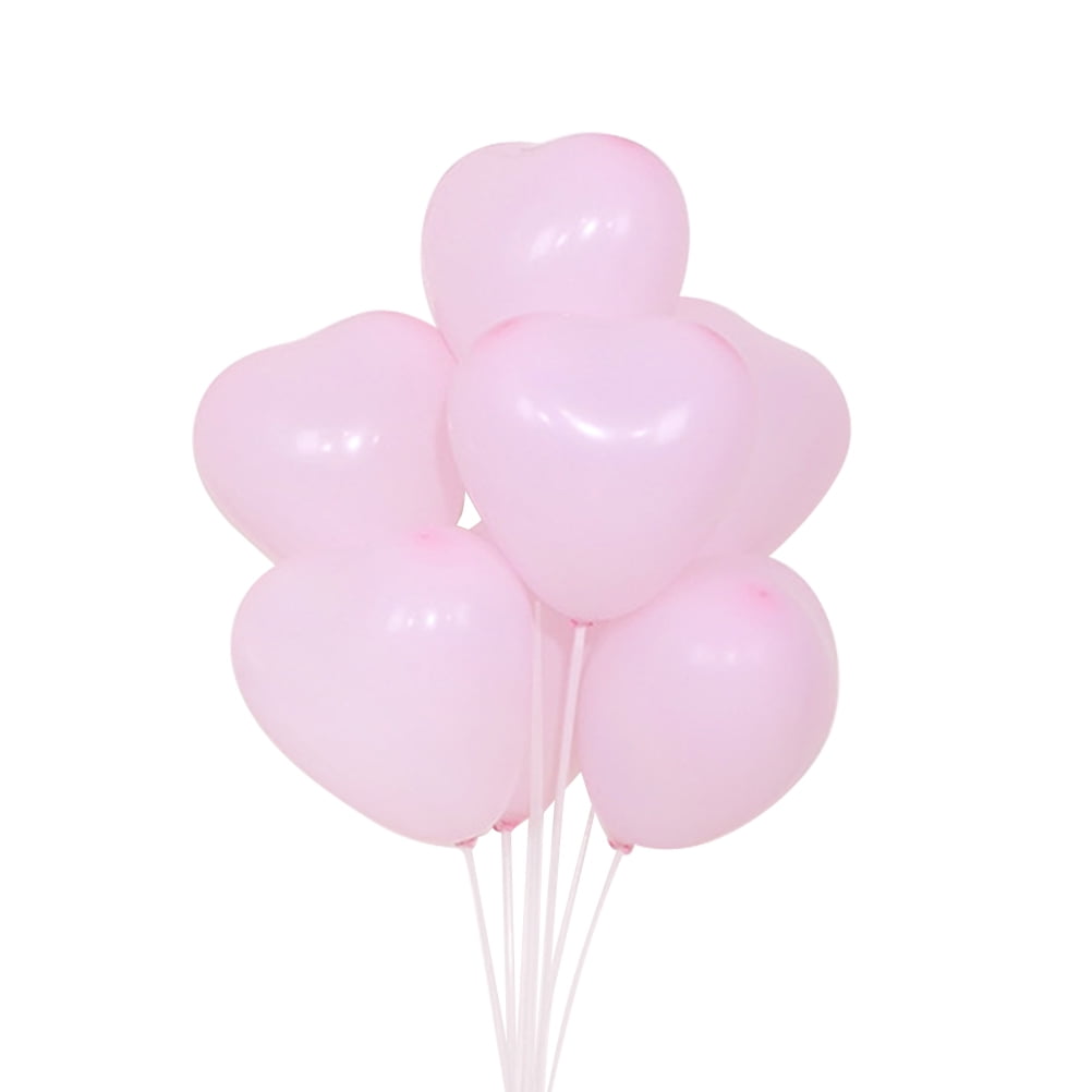 WHAMVOX Pink Heart Shaped Latex Balloons for Decoration Suitable for Wedding Festival Valentine's Day 100pcs