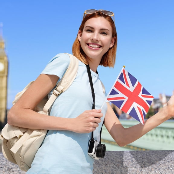 Worgeous  100 Pcs Hand Waving Flag Mini Flags Union Jacks Decor Child