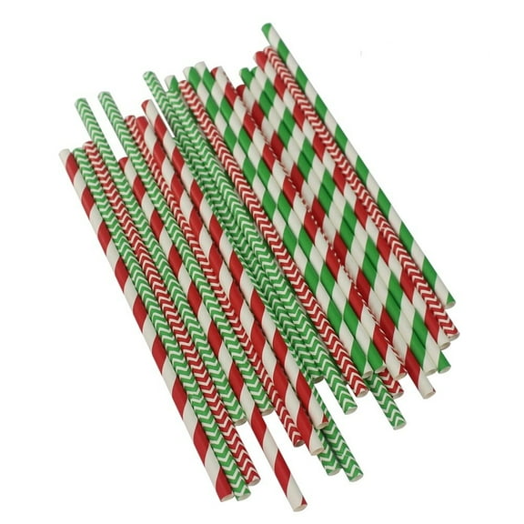 Worgeous 100 Pcs/Pack Paper Straw Plastic Straws Decorative Bulk