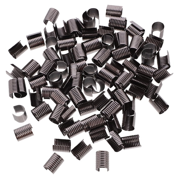 Worgeous 100 Pcs Rope Clip Buckle Bag Wallet Crimp Beads for Jewelry Making Black