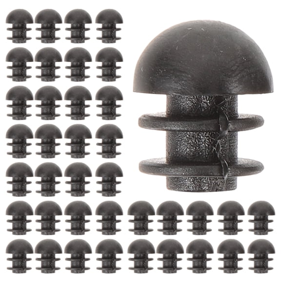 Worgeous  100 Pcs Screw Hole Plug Tubing Cabinet Furniture Plugs Black