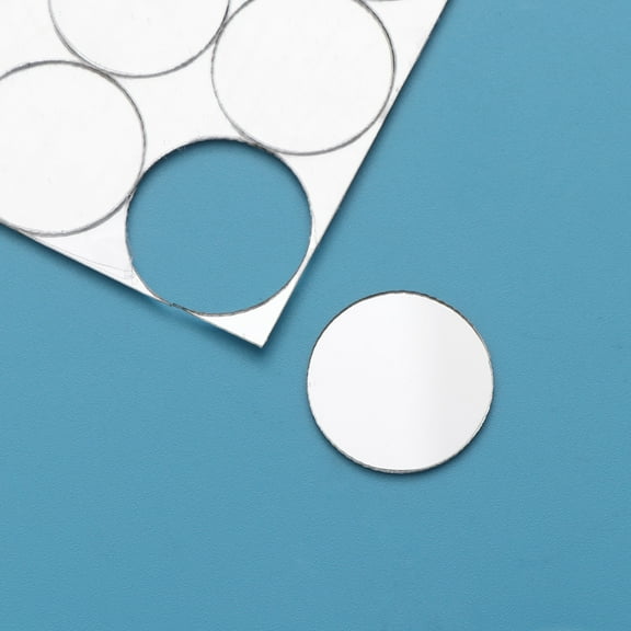Worgeous 100 Pcs Wall Art Sticker Adhesive Back Mirror Circle Silver