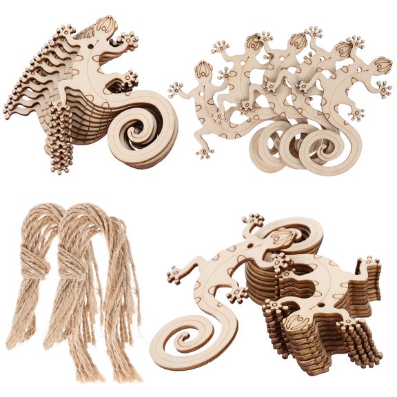 Worgeous 100 Sets of Wooden Unique Shape Cutout DIY Craft Blank Unfinished Wood Slices