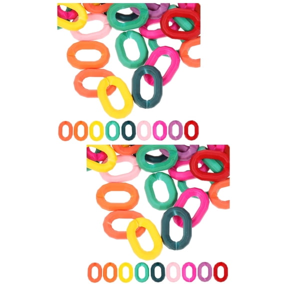 Worgeous 100 pcs Acrylic Linking Ring Detachable Acrylic Chain Link Rings Bag Strap Chain Making Rings