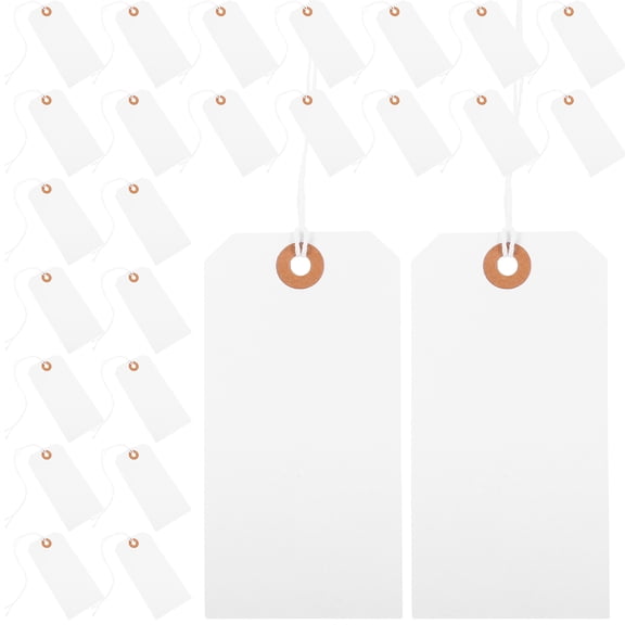 100Pcs Paper Blank Hanging Tags Label Tags with String DIY Paper Blank Label Craft Tags Hanging Labels