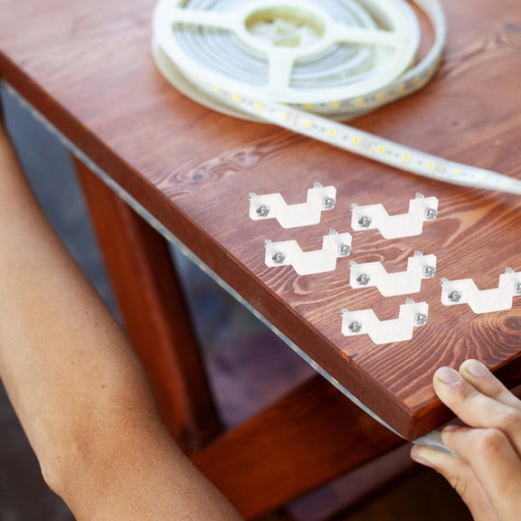 Worgeous Light Strip Holders LED Light Strip Mounting Bracket Transparent Silicone 100pcs