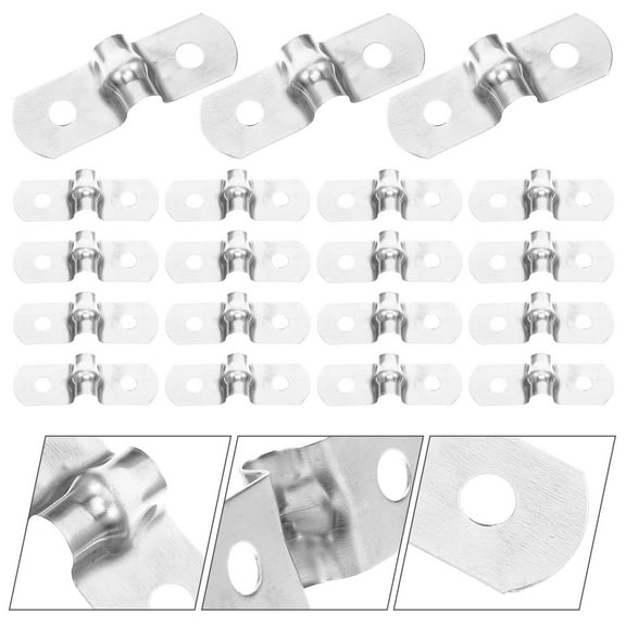 Worgeous 100Pcs Wall Mounted Clamp U Shaped Brackets for Industrial Use 3.5X1Cm