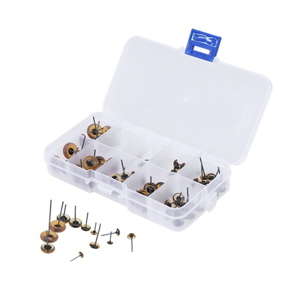 Worgeous 100pcs 3-12mm Simulation Animal Brown Eyes Plug-in Style Glass Eye for Diy Plush Toy Scrapbooking Crafts Projects