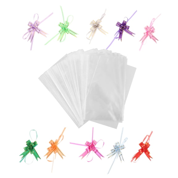 Worgeous 100pcs Clear Treat Bag Sweets Bags Household Cookies Packing Bags Multi-functional Candy Wrapping Bag Convenient Biscuit Bag