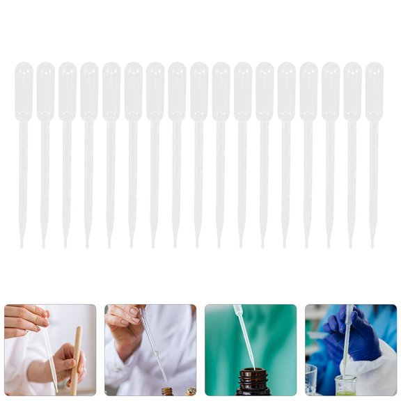 Worgeous 100pcs Disposable Clear Pipettes Dropper for Kitchen Use Lightweight Plastic with Scale