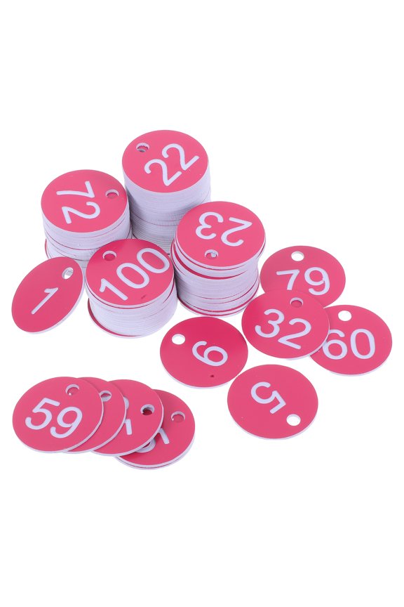 100pcs Plastic Number Tags For Organization Identification Numbered Key Tags Round Key Id Tags Number Tags Marking Hang Tags