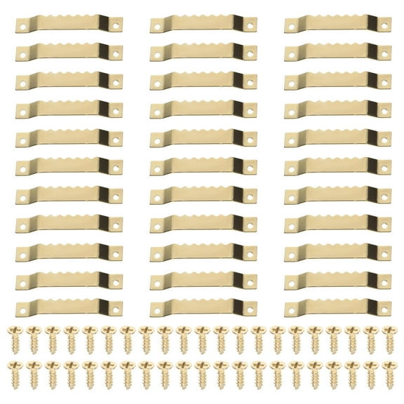 SEWCHICS Metal Picture Hangers Hooks Yellow 100Pcs 2.1Inx0.3In Stable Hanging