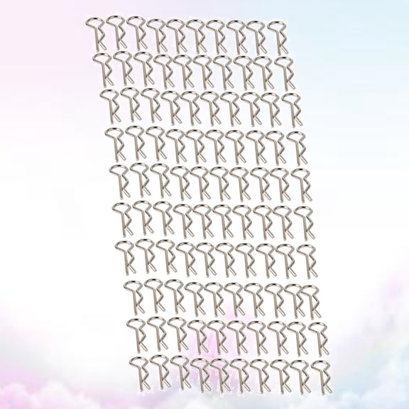 COSMOBETTY R Shape Buckle 100Pcs Set Stainless Steel for Model Cars Adults Silver