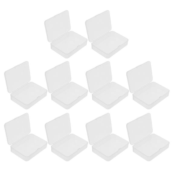 Worgeous 10PCS Plastic Card Holder Cards Storage Business Cards Box Card Deck Case Crafts Box Small Clear Box Storage Box with Lid Transparent Box