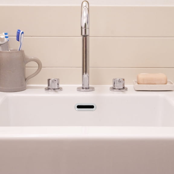 Worgeous Basin Sink Overflow Cover Silver 10Pcs 1.98X0.78X0.51In