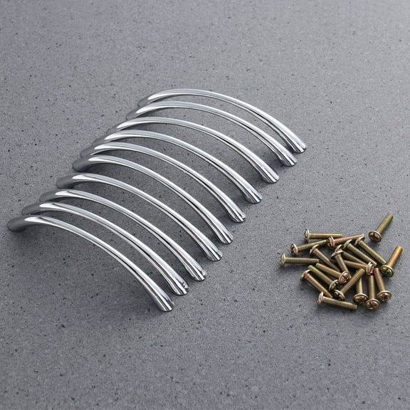 FONDOTIN Cupboard Arc Knobs, Durable Chrome Pull Handle for Home 10Pcs