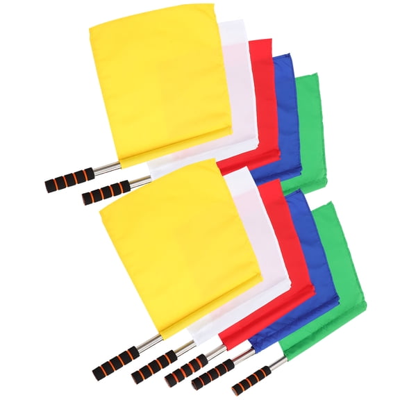 Worgeous Soccer Referee Flags Yellow Stainless Steel 10Pcs 19.7X14.6X0.7In