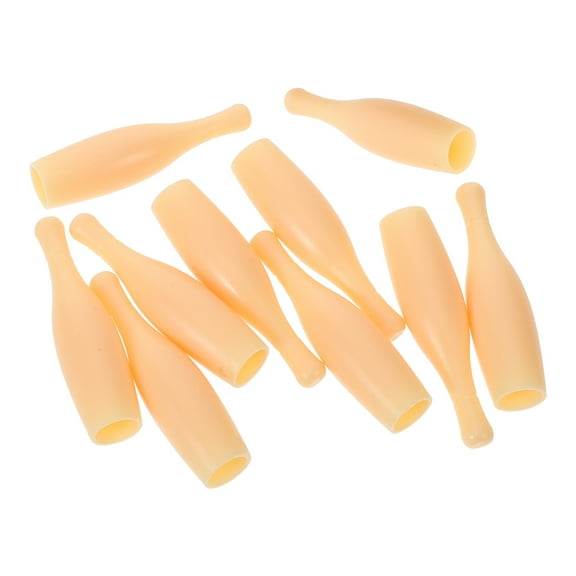 BESTYASH 10Pcs Beige Plastic Bowling Pin Replacement for Tabletop Game Durable and Portable Bowling Accessory