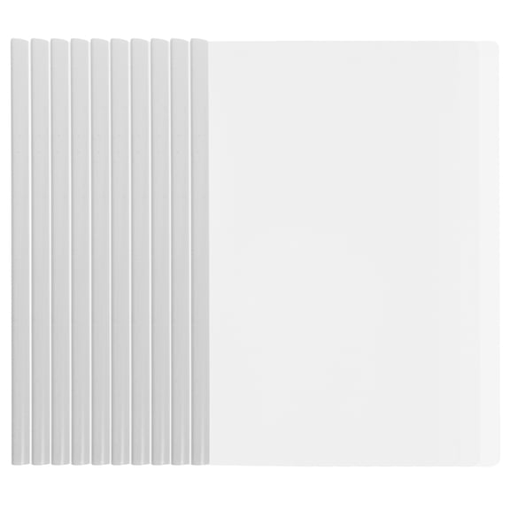 Worgeous 10pcs File Folders with Sliding Bar Document Binder for School Business Transparent File Folders (A4)