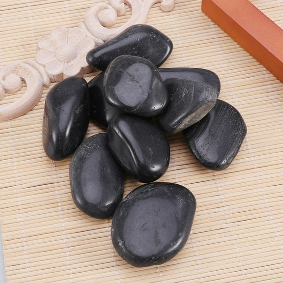 RENACLIPY DIY Black Hand-Painted Rocks for Decor and Art Projects 10Pcs