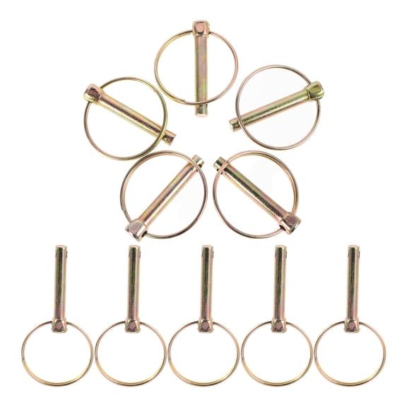 Worgeous 10pcs Heavy Duty Lynch Pin with Ring Round Linch Pins Tractor Pins Lock Pin Clips for Farm Tractors, Trucks, Trailers, Mowers M10