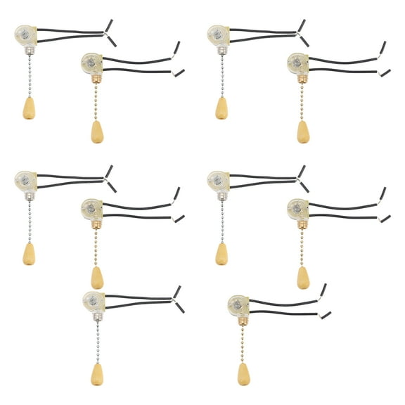 SKISUNO Bathroom Light Pull Chain Wooden Golden 10Pcs 3.73X3.73X0.59in