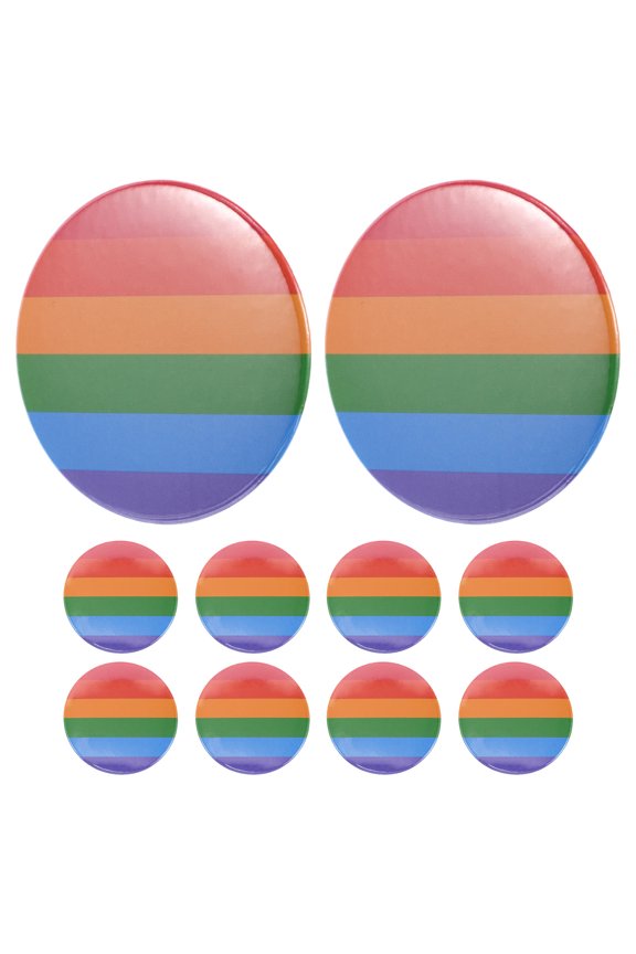10pcs Pride Month Button Pins Rainbow Flag Theme Party Decorations Colorful National Flag Brooches for LGBTQ Support Gay Pride Day Celebration