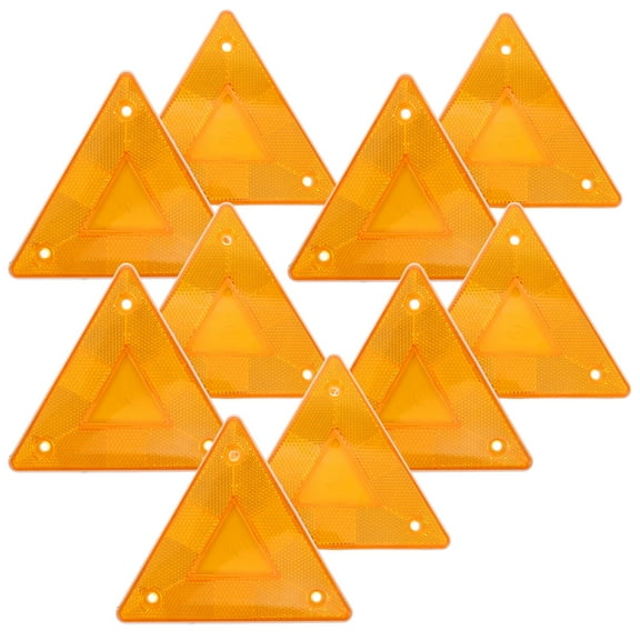 Worgeous 10pcs Reflective Road Triangles Car Punching Triangle Reflectors Safety Triangles Warning Triangles for Cars Reflectors for Trailers and Trucks