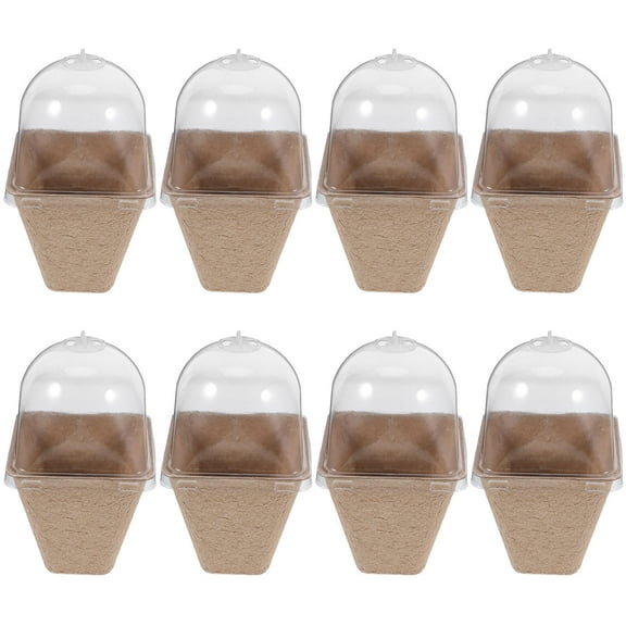 Worgeous 10pcs Seedling Starter Pot Kit with Ventilated Lids Gardening Seedling Pots Small Pots for Plants Nursery Pots for Plant Seedling Planting Pots With Dome Lid