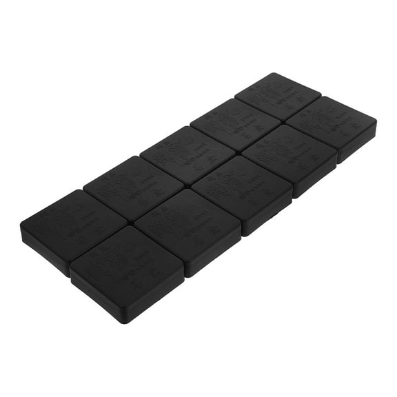 Worgeous 10pcs Traditional Chinese Calligraphy Ink Stone Tray With Lid Plastic Chinese Ink Stone Ink Grinding Stone For Practice Painting Students Artists Black