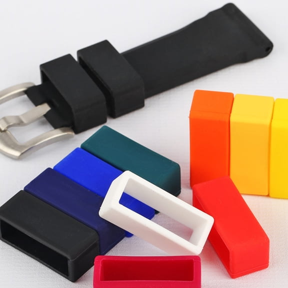 Worgeous 10pcs 20mm Silicone Watch Straps and Movable Watchband Accessories for Smartwatches and Traditional Watches