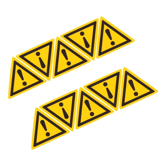 Worgeous 10pcs Yellow Caution Triangle Sticker Safety Warning Sign for Workplace Warehouse Jobsite