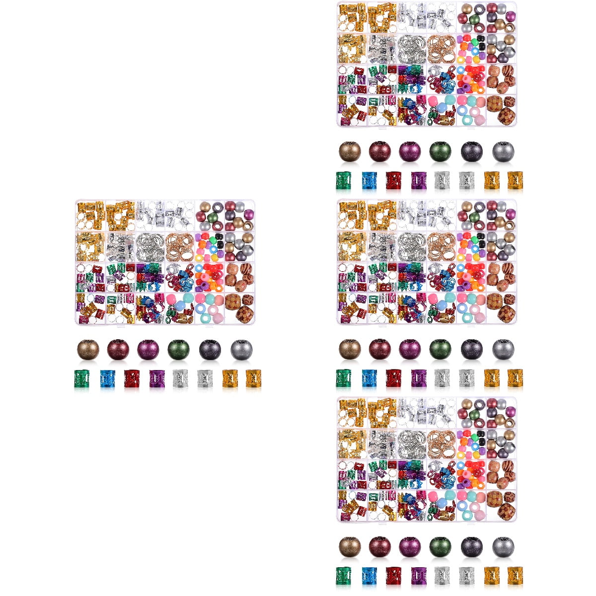 Worgeous 1112 Pcs  Hair Jewellery for Braids Beads Hair Spiral Clips Hair Braid Rings Hair Dreadlocks Accessories for Women and Men