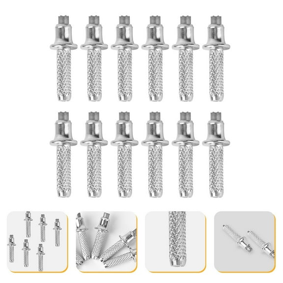 Worgeous  12 Pcs Alpenstock Accessories Trekking Pole Tips Walking Stick Elder Silver