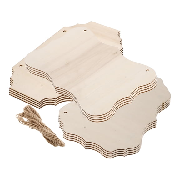 Worgeous 12 Pcs Blank Hollow Frame Wooden Blank Hanging Tag 22.6X14.7CM Khaki