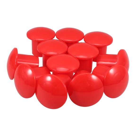 Worgeous 12 Pcs Protector Hard Hat Steel Bar Protective Cap 5.70X5.70X5.10CM Red