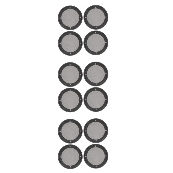 Worgeous 12 Pcs Speaker Grill Mesh Cover Round Speaker Guard Protector Covers Decorative Circle Grille Black