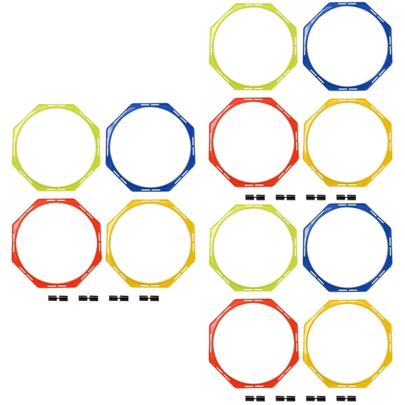 Worgeous 12 Pcs Training Agility Rings Multi-function Football Training Rings Soccer Exercising Agility Circles