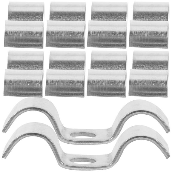 Worgeous  12 Pcs Tube Clamps Strap Style Valve Pipe Automotive Silver