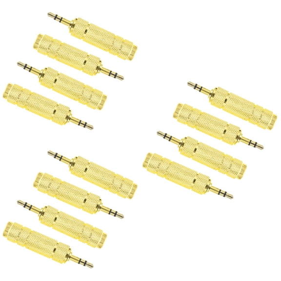 WORGEOUS 12 pcs  Headphone Jack Adapters Converter Audio Interface Headphone Converter 3.5mm Male to 6.35mm Female