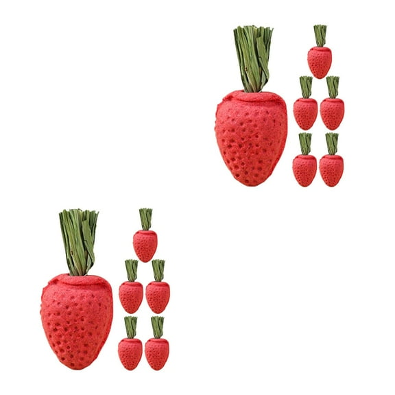 Worgeous 12 pcs Rabbit Chew Toys Small Animal Toys For Rabbit Guinea Pig Hamster Chinchilla Bunny Strawberry Shape Chewing Plaything Rabbit Chew Toys Bunny Chew Sticks Rabbit Chews For Teeth