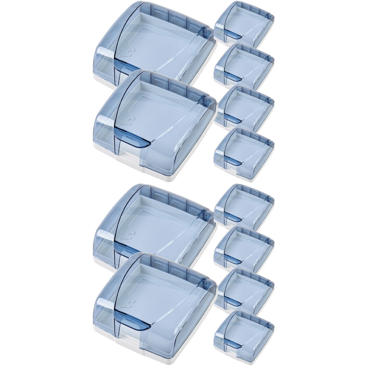Worgeous 12 pcs Self-adhesive Bathroom Outlet Cover Wall Protector Cover Single Slot Socket Shell