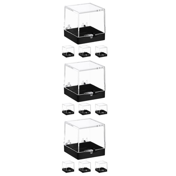 Worgeous 12 pcs  Small Display Box for Mineral Specimen Clear Display Box for Rock Collection Stone Collection Box Miniature Display Case for Jewelry Sample