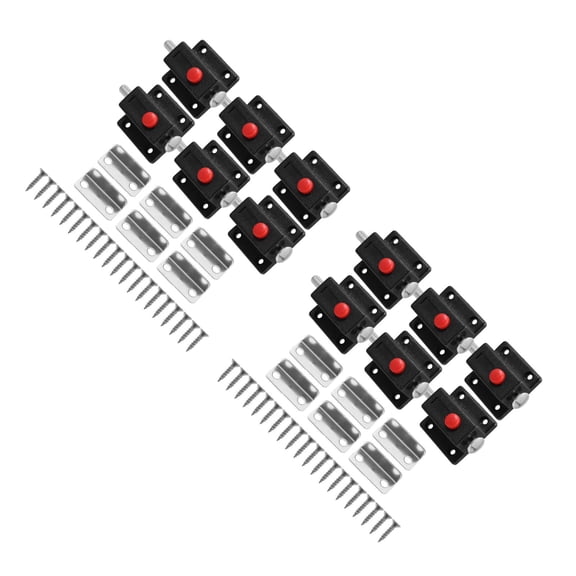 Worgeous 12 pcs  Spring Loaded Latch for Cabinet Doors Latch Push to Close Latch with Switch Button Ideal for Door Cabinet Hardware  Furniture Accessories