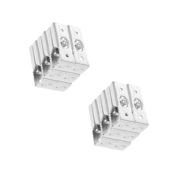 Worgeous 12 pcs  Structural Connectors 2 Way Clamps Stainless Steel Corner Fitting End Rails Clamp Replacing Shelf Connectors Stainless Steel Pipe Clamp