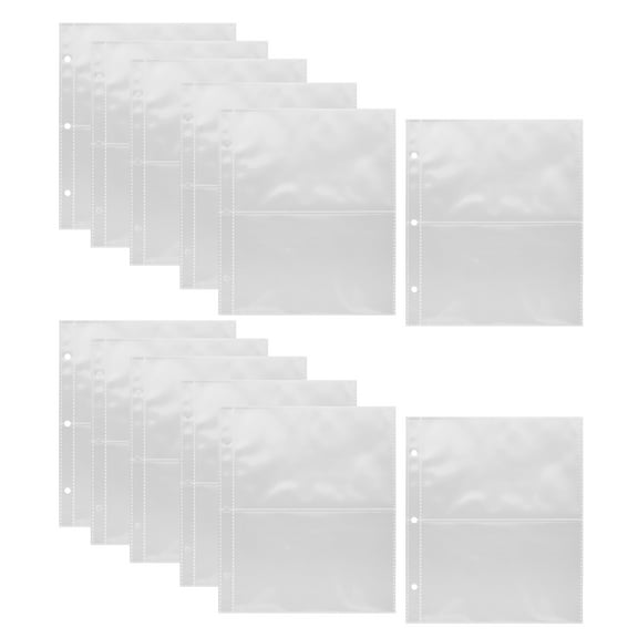 Worgeous 12PCS Photo Sleeves A5 Binder Photo Album Refill Pages Looseleaf Postcard Pockets Clear Photo Sleeves Photo Storage Pages Reusable Photo Sleeves